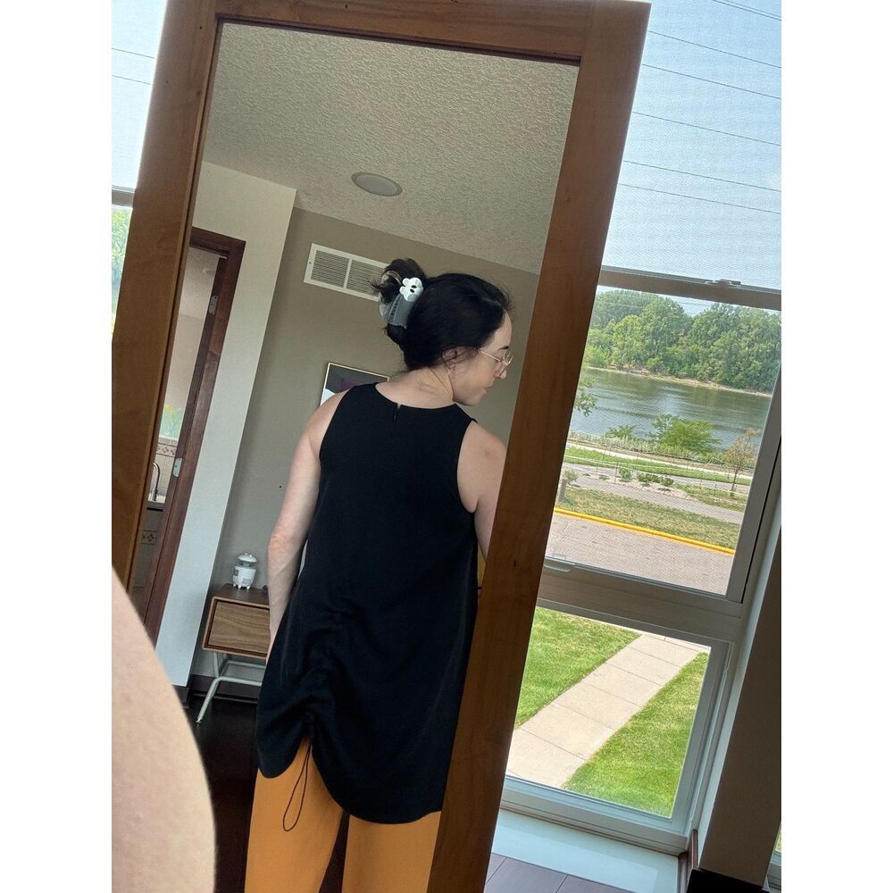 UN3D Japan Avant Garde Sleeveless Top Black Ruched Side Slit Asymmetric Tunic - Picture 4 of 14